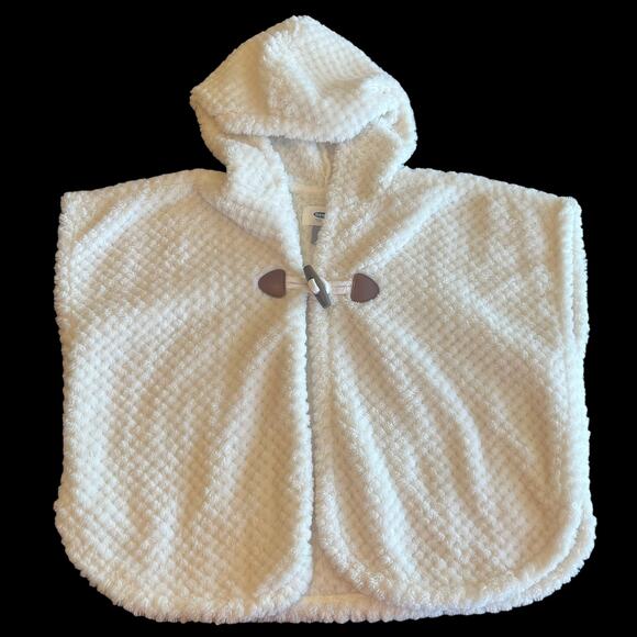 Old Navy Fuzzy Textured 4T Diva Hooded Cloak Button Front, Warm Poncho KK-03 - Picture 1 of 7